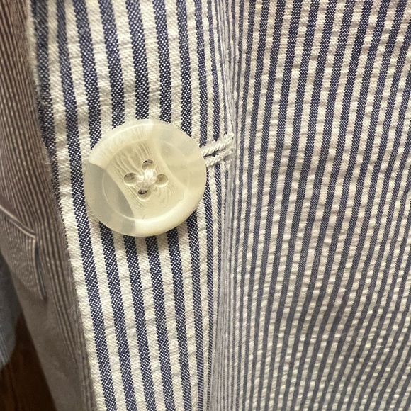 Alan Flusser Sport Coat Blazer Jacket Blue and White Striped Men 48R - Picture 5 of 15